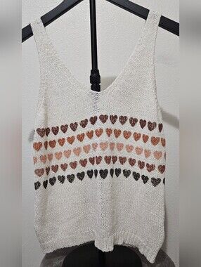 Sincerely Jules White Open-Knit Tank Top with Subtle Contrast Stitching